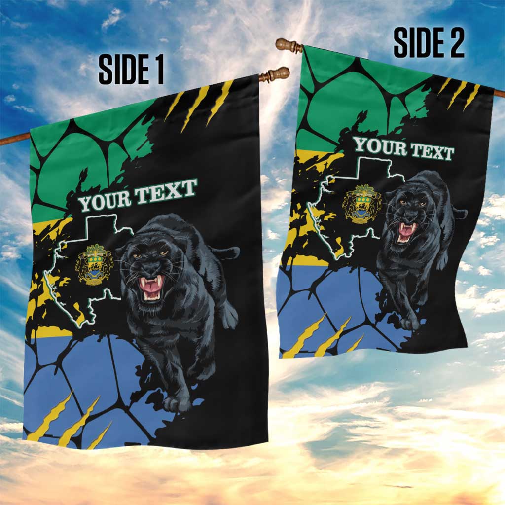 Personalized Gabon Black Panther Garden Flag Gabonese Map Grunge Style LT14