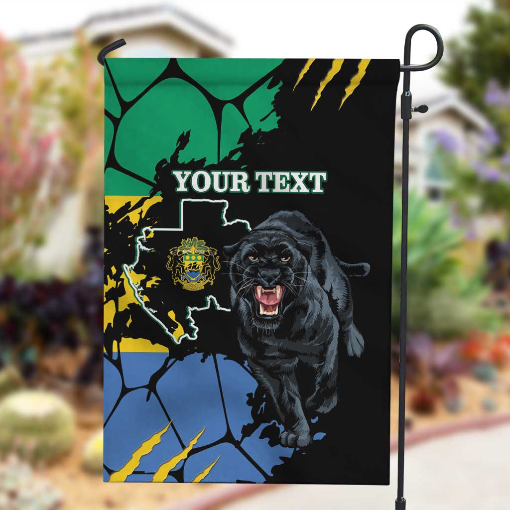 Personalized Gabon Black Panther Garden Flag Gabonese Map Grunge Style LT14