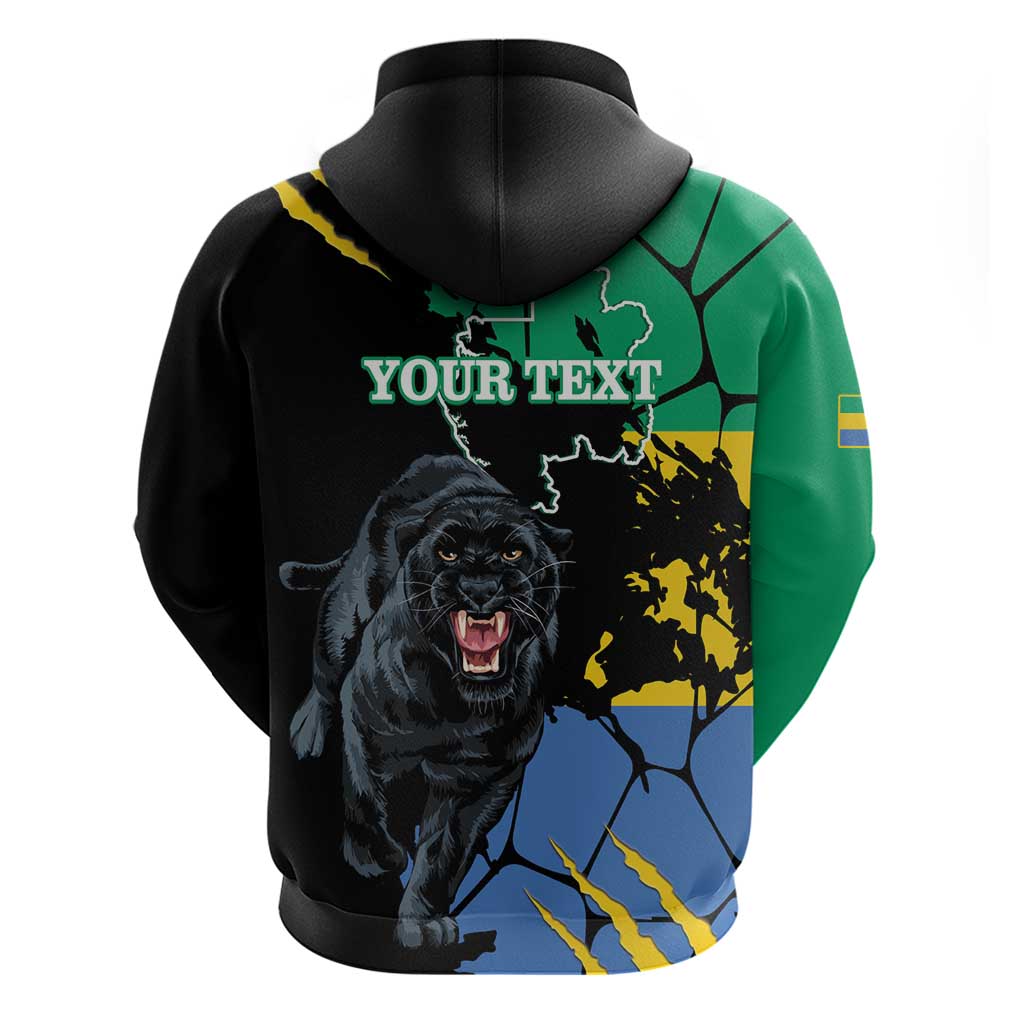 Personaliszd Gabon Hoodie Gabonese Black Panther With Map LT14