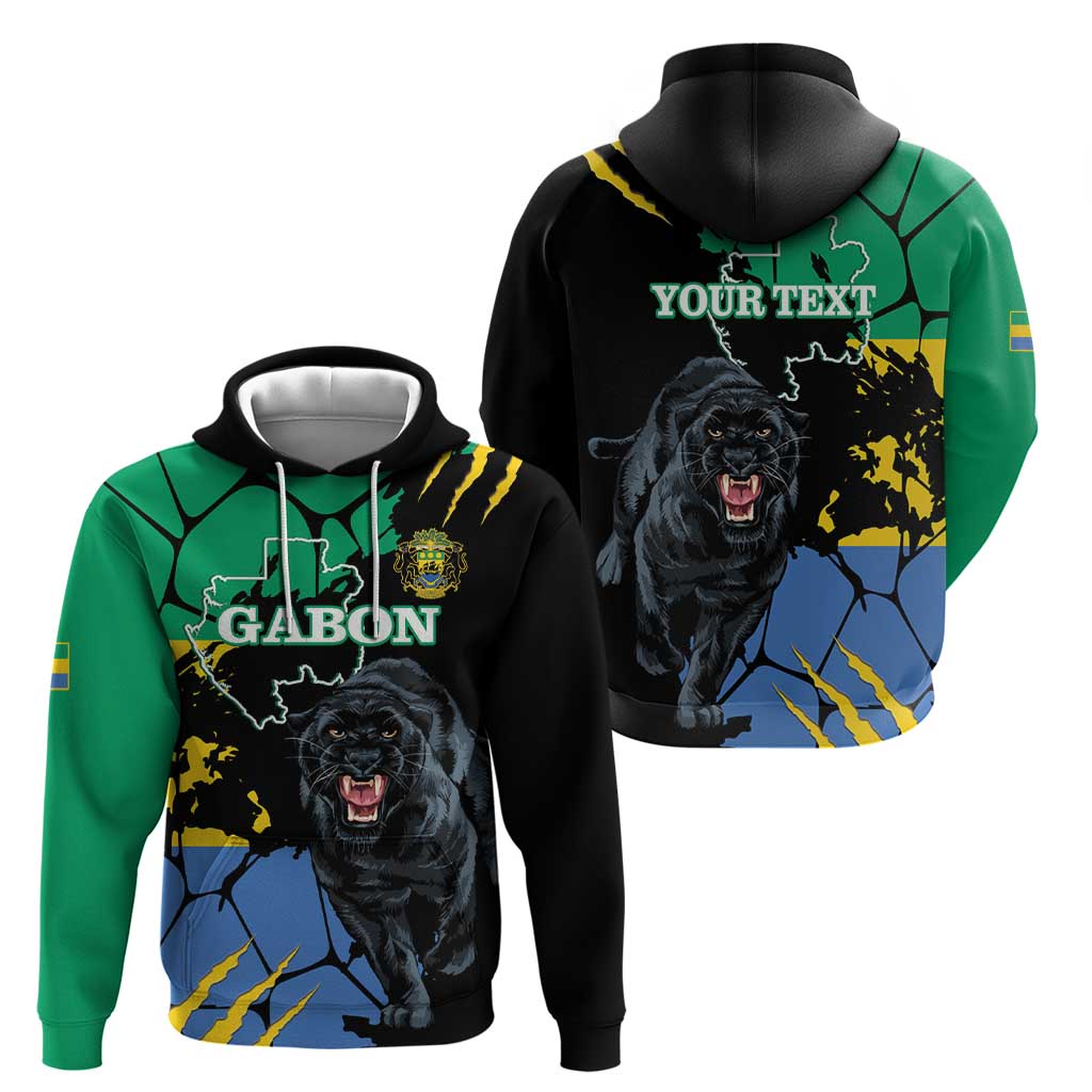 Personaliszd Gabon Hoodie Gabonese Black Panther With Map LT14