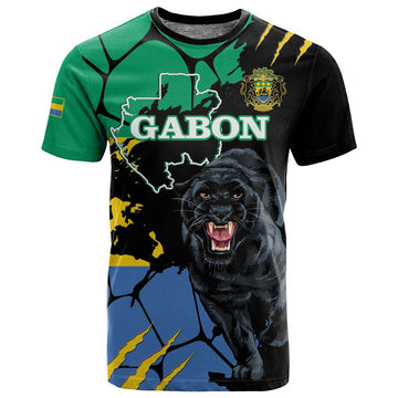 Personalized Gabon Black Panther T shirt Gabonese Map Grunge Style LT14