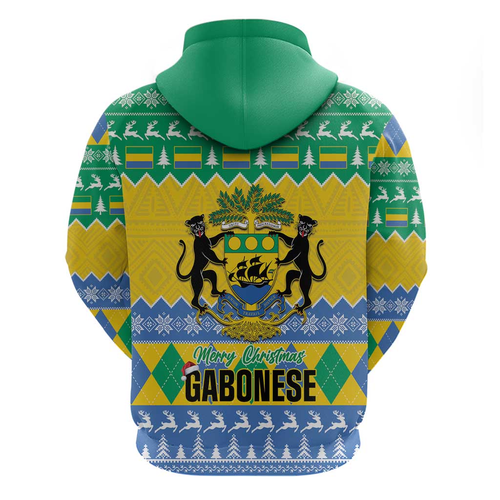 Gabon Christmas Hoodie Joyeux Noel Coat Of Arms LT14