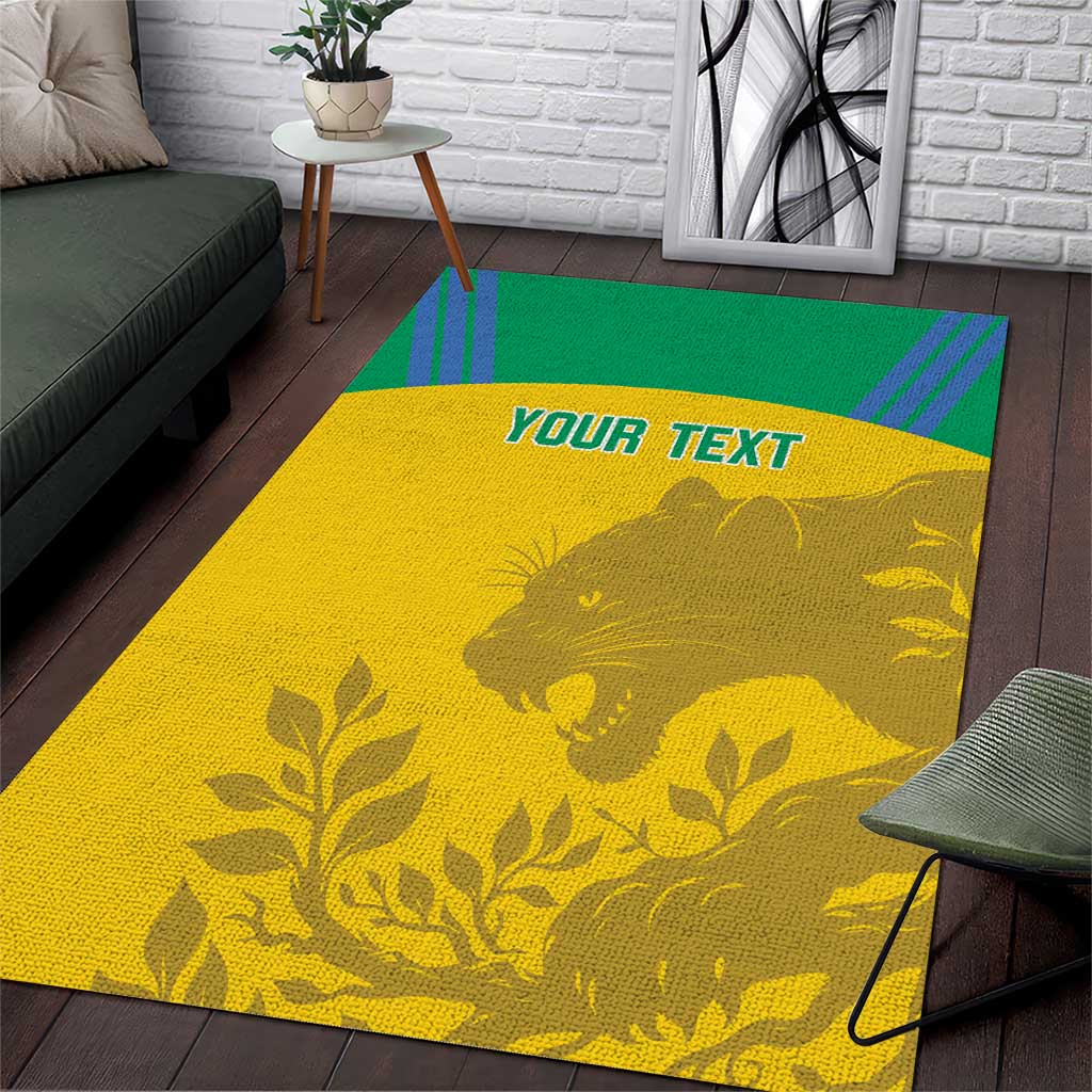 Personalized Gabon Football Area Rug Allez Les Pantheres LT14