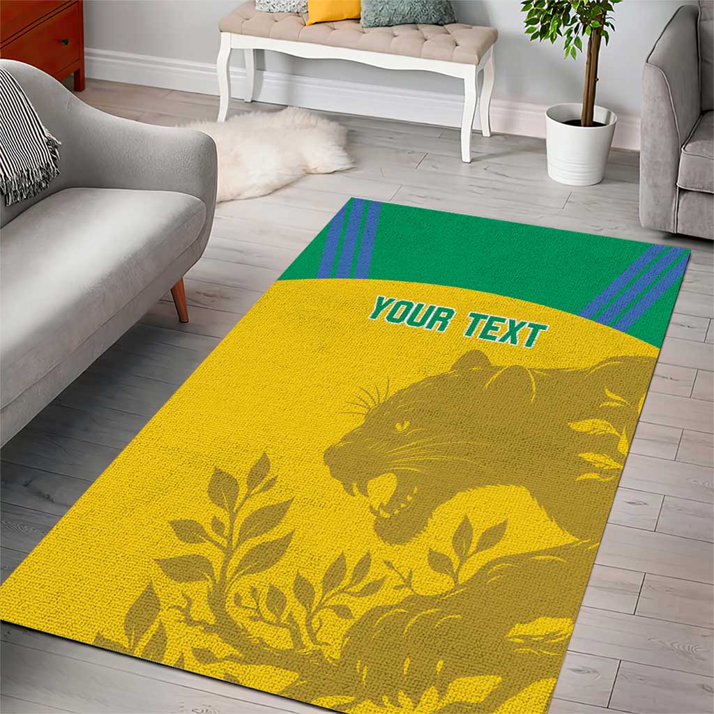 Personalized Gabon Football Area Rug Allez Les Pantheres LT14