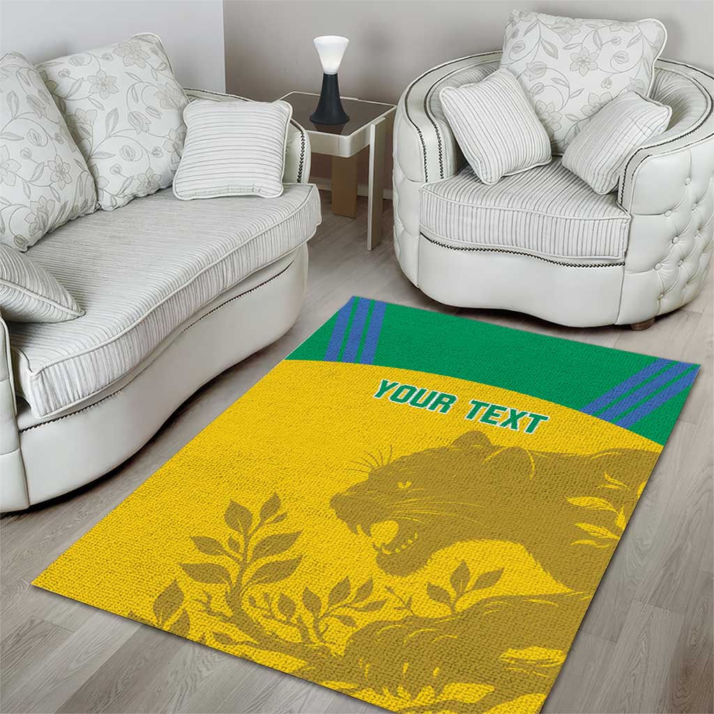 Personalized Gabon Football Area Rug Allez Les Pantheres LT14