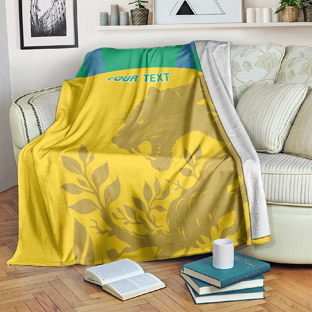 Personalized Gabon Football Blanket Allez Les Pantheres LT14