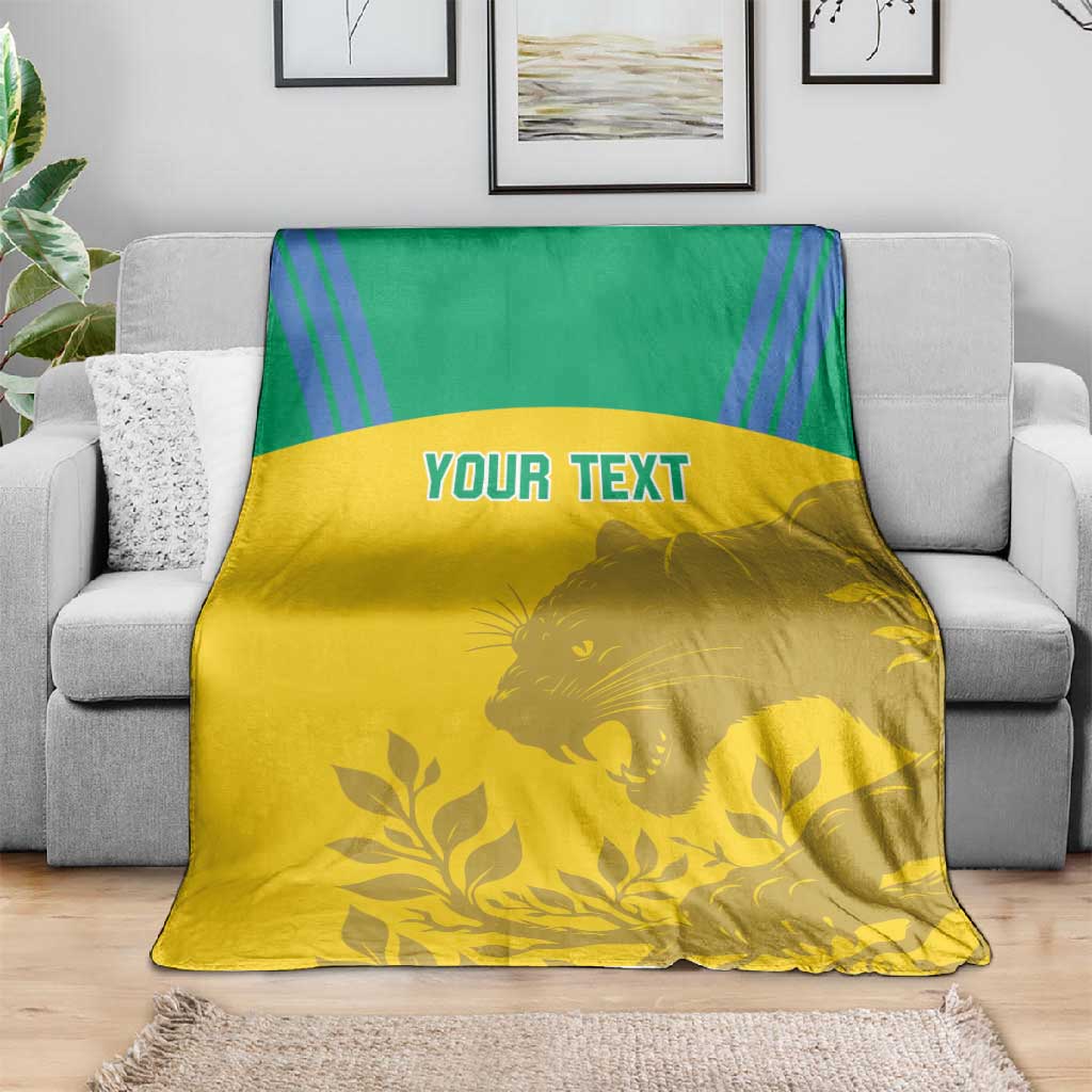 Personalized Gabon Football Blanket Allez Les Pantheres LT14