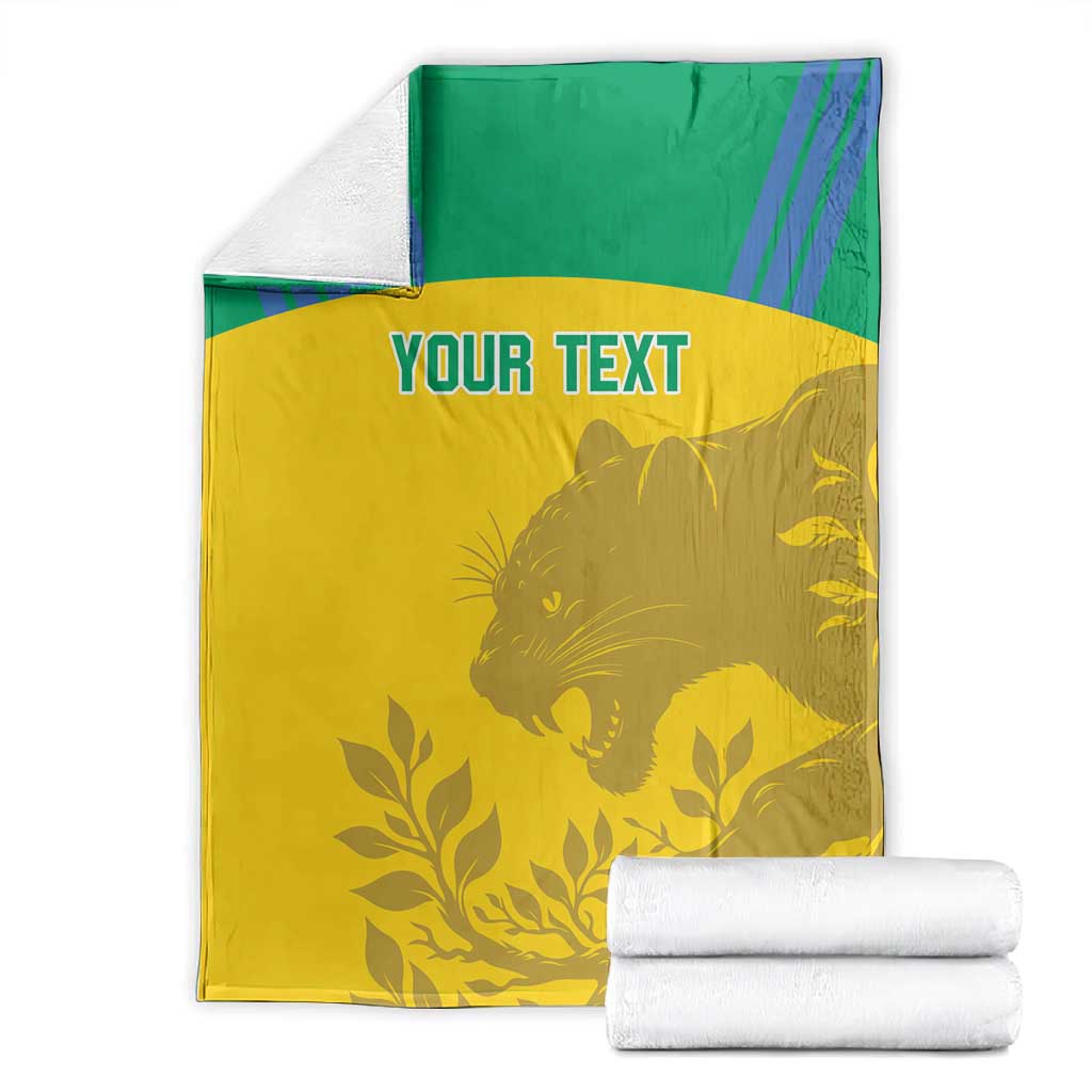Personalized Gabon Football Blanket Allez Les Pantheres LT14