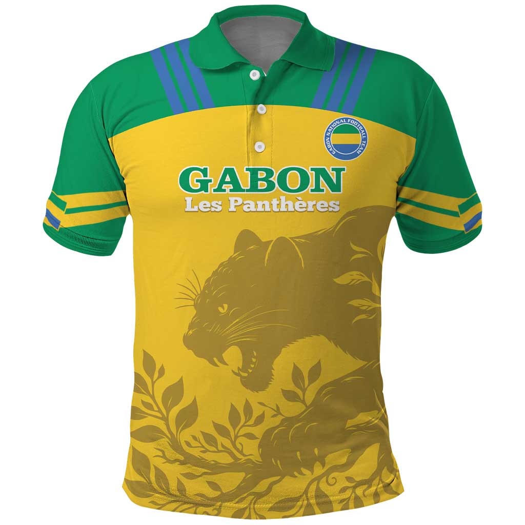 Custom Gabon Football Polo Shirt Allez Les Pantheres LT14