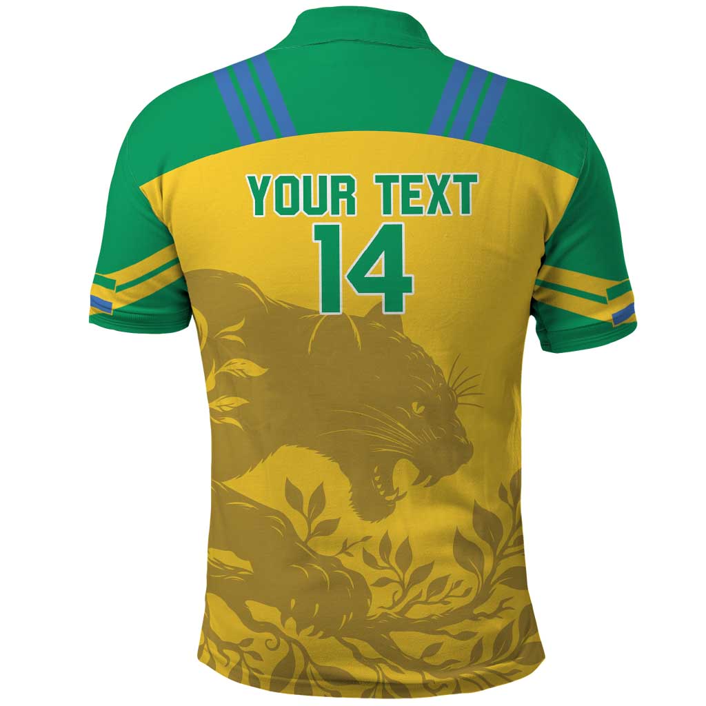 Custom Gabon Football Polo Shirt Allez Les Pantheres LT14