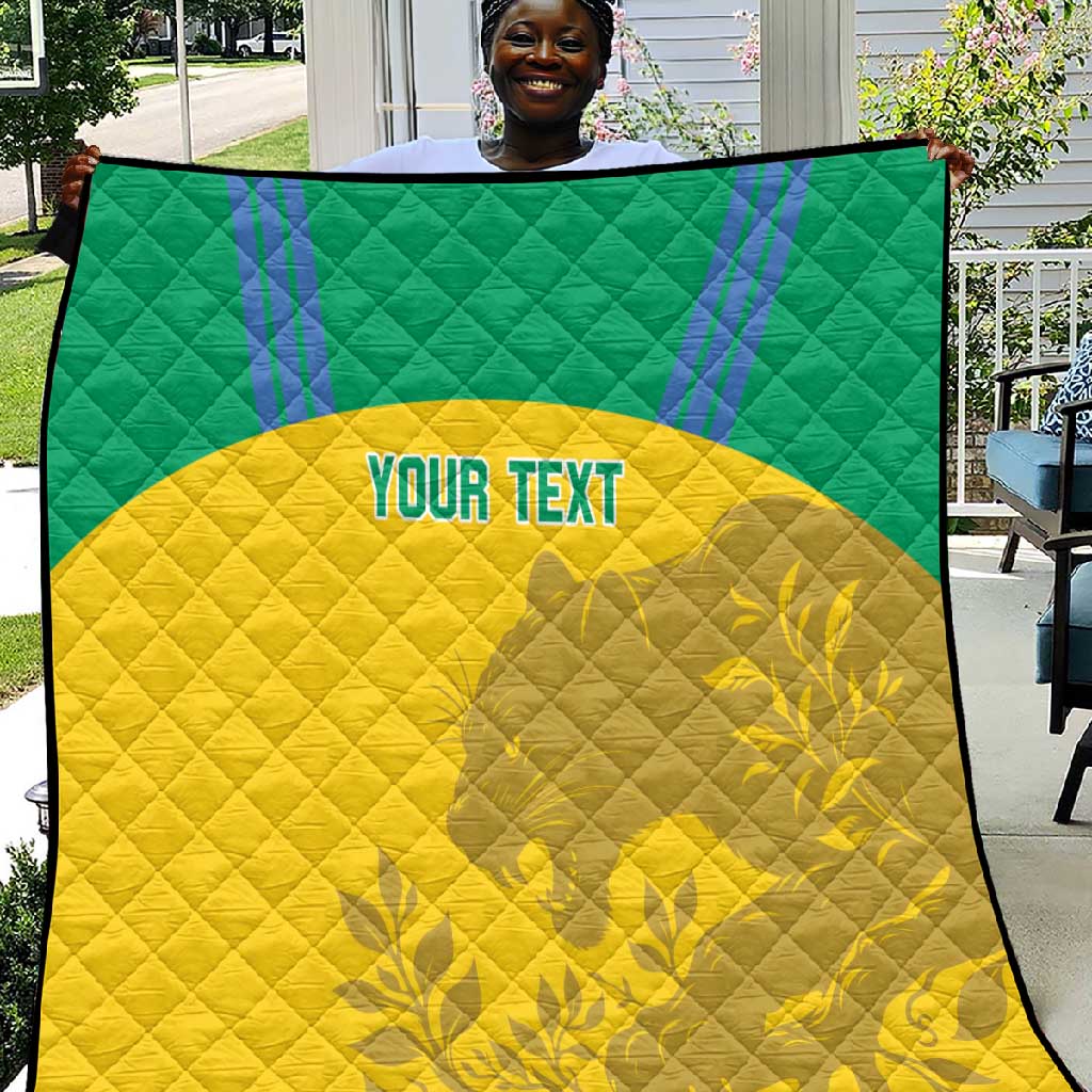 Personalized Gabon Football Quilt Allez Les Pantheres LT14