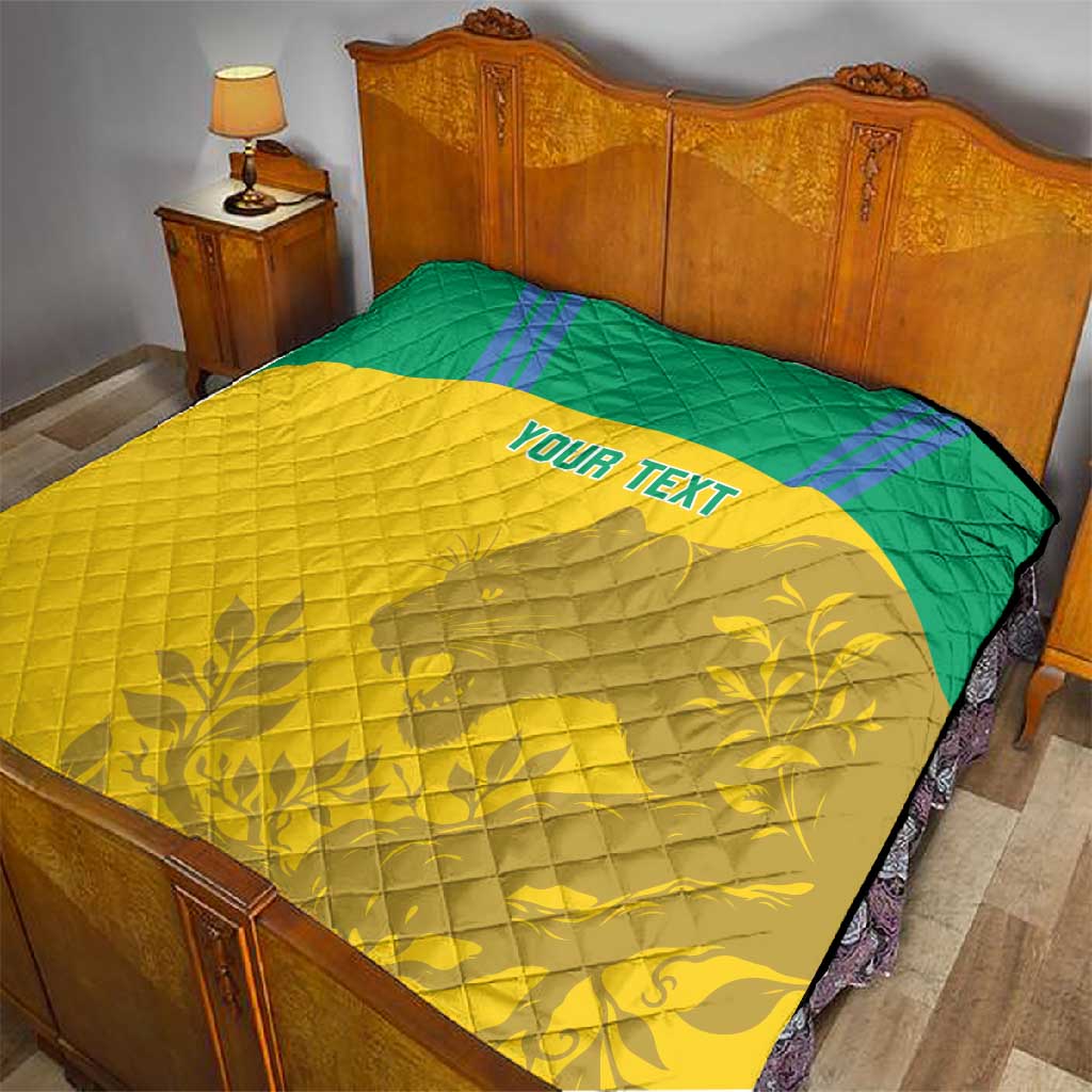 Personalized Gabon Football Quilt Allez Les Pantheres LT14
