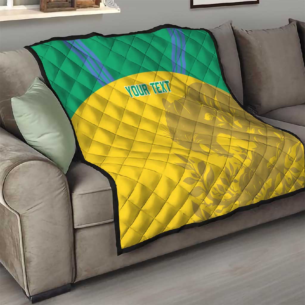 Personalized Gabon Football Quilt Allez Les Pantheres LT14