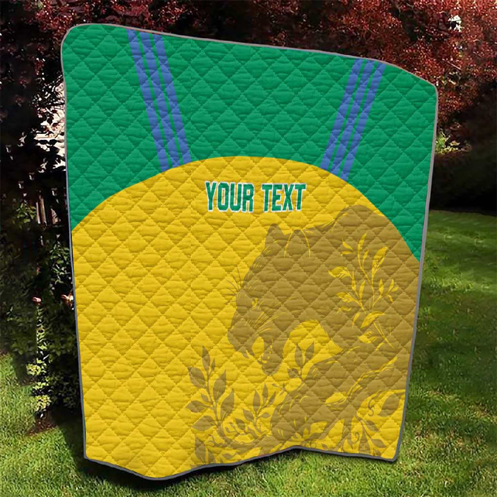 Personalized Gabon Football Quilt Allez Les Pantheres LT14