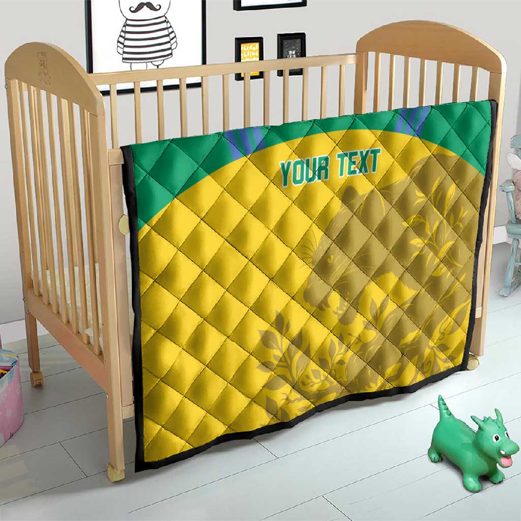Personalized Gabon Football Quilt Allez Les Pantheres LT14
