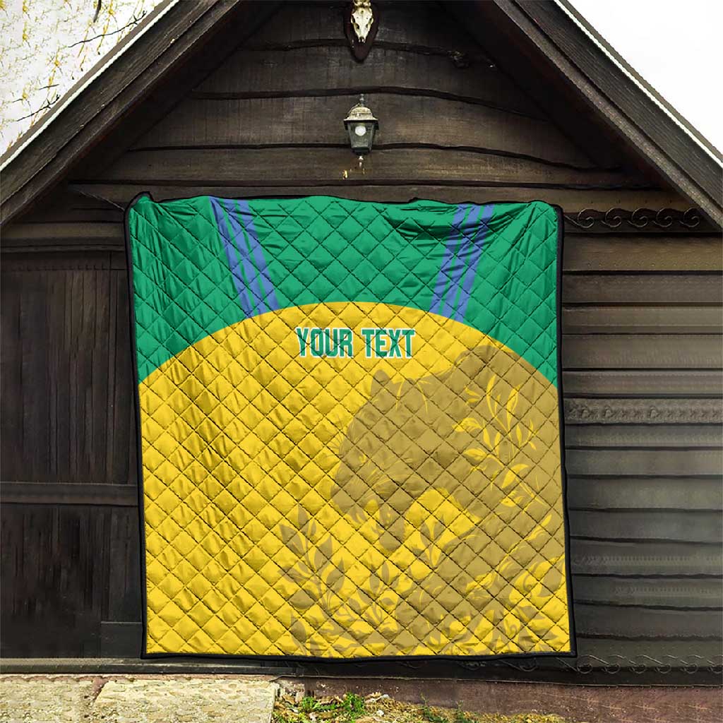 Personalized Gabon Football Quilt Allez Les Pantheres LT14