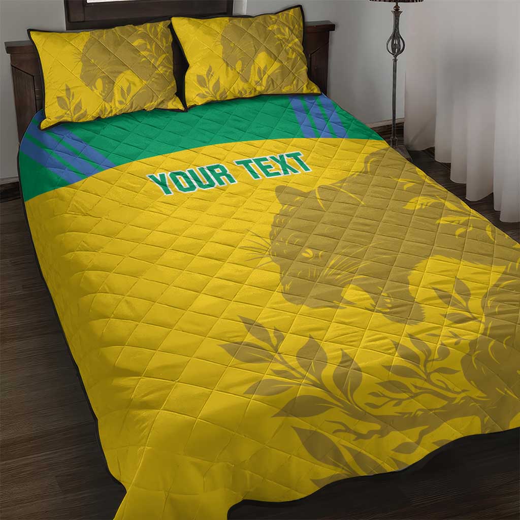 Personalized Gabon Football Quilt Bed Set Allez Les Pantheres LT14