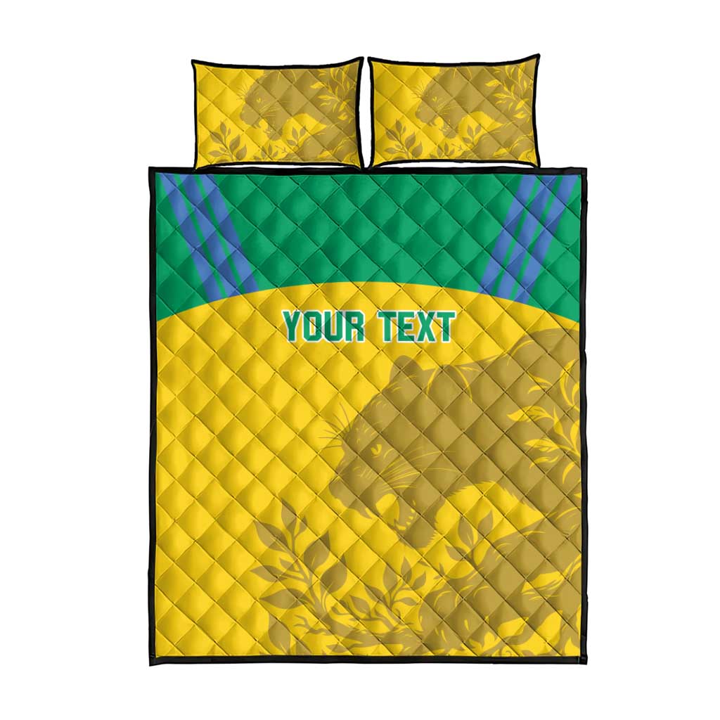 Personalized Gabon Football Quilt Bed Set Allez Les Pantheres LT14