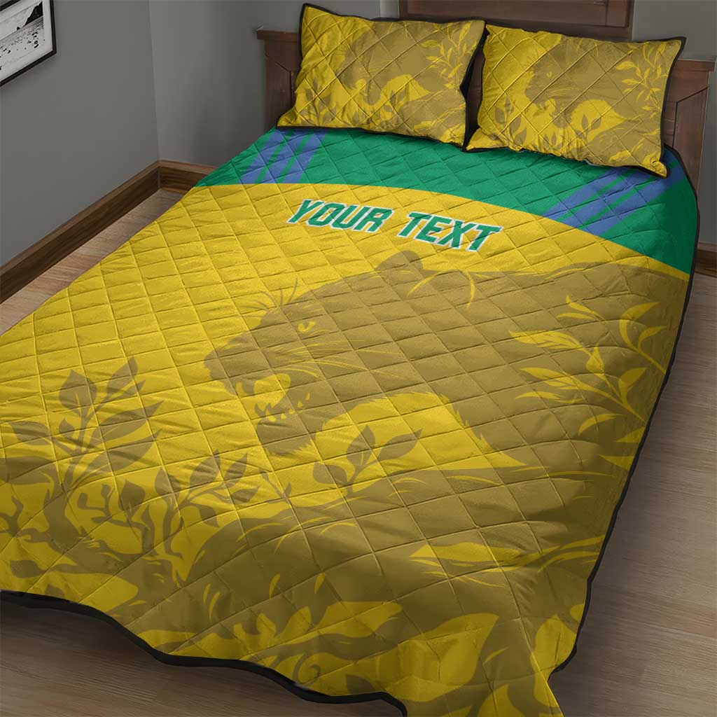 Personalized Gabon Football Quilt Bed Set Allez Les Pantheres LT14