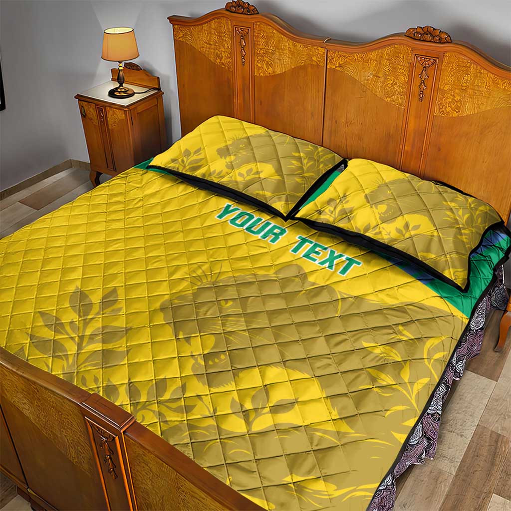 Personalized Gabon Football Quilt Bed Set Allez Les Pantheres LT14
