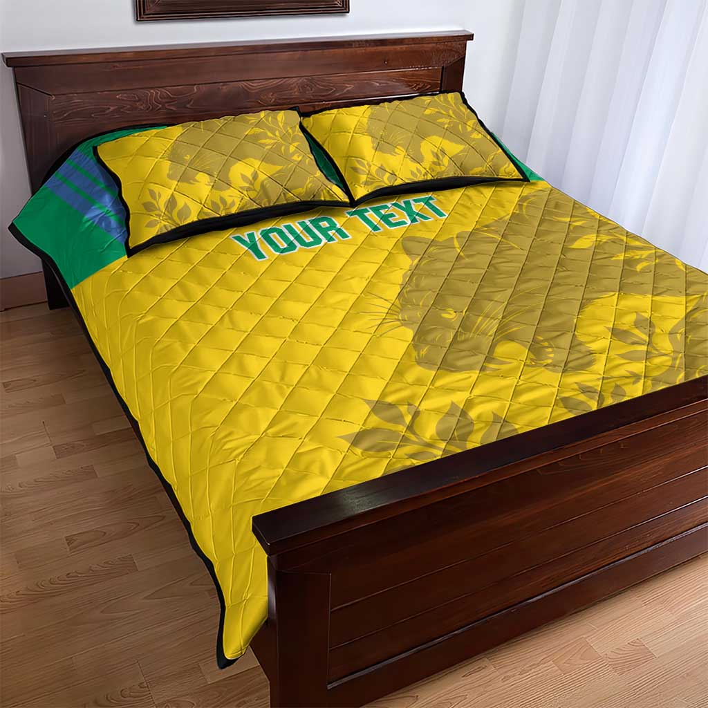 Personalized Gabon Football Quilt Bed Set Allez Les Pantheres LT14