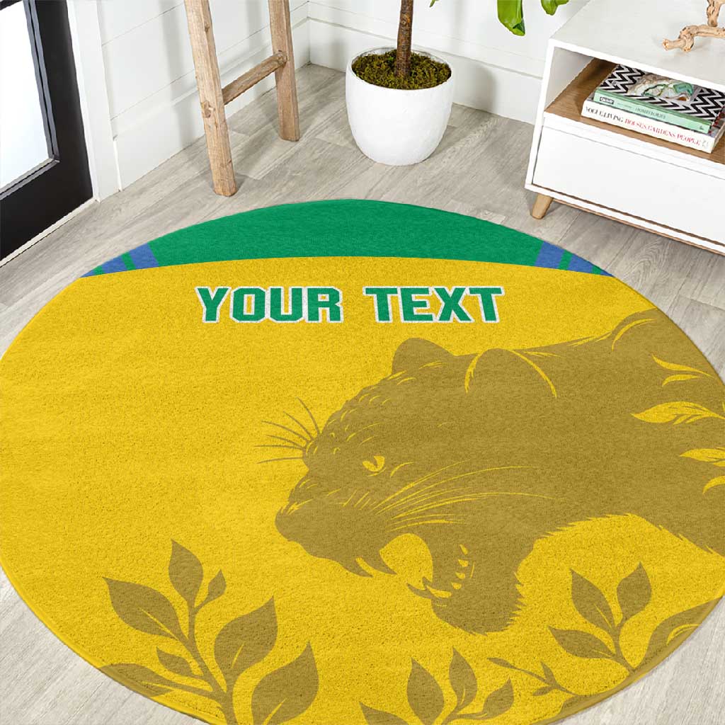 Personalized Gabon Football Round Carpet Allez Les Pantheres LT14