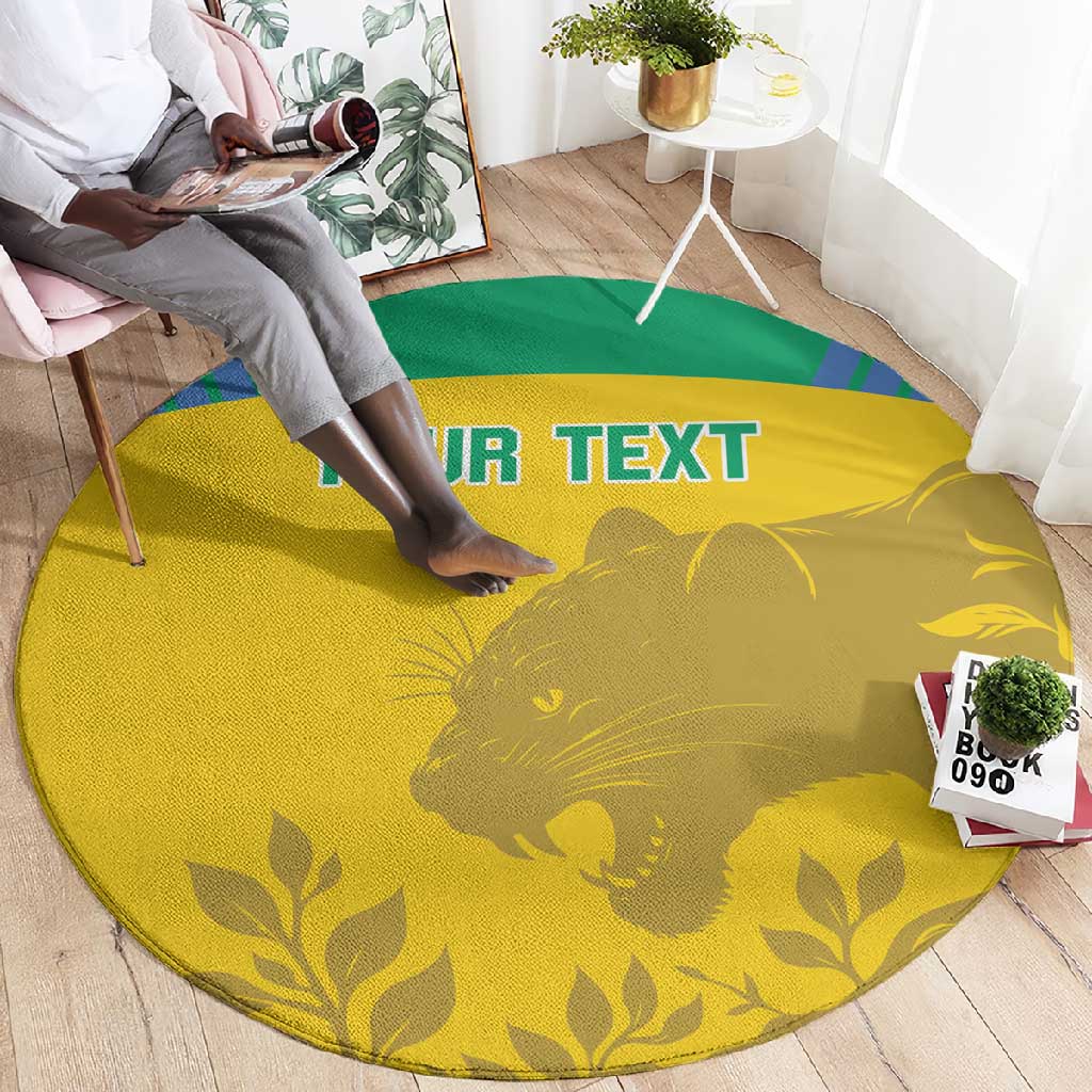 Personalized Gabon Football Round Carpet Allez Les Pantheres LT14