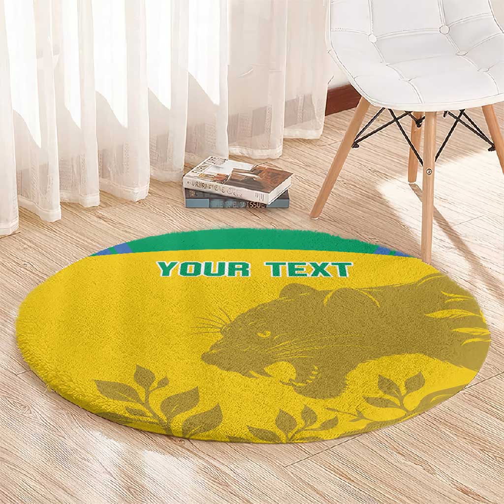 Personalized Gabon Football Round Carpet Allez Les Pantheres LT14