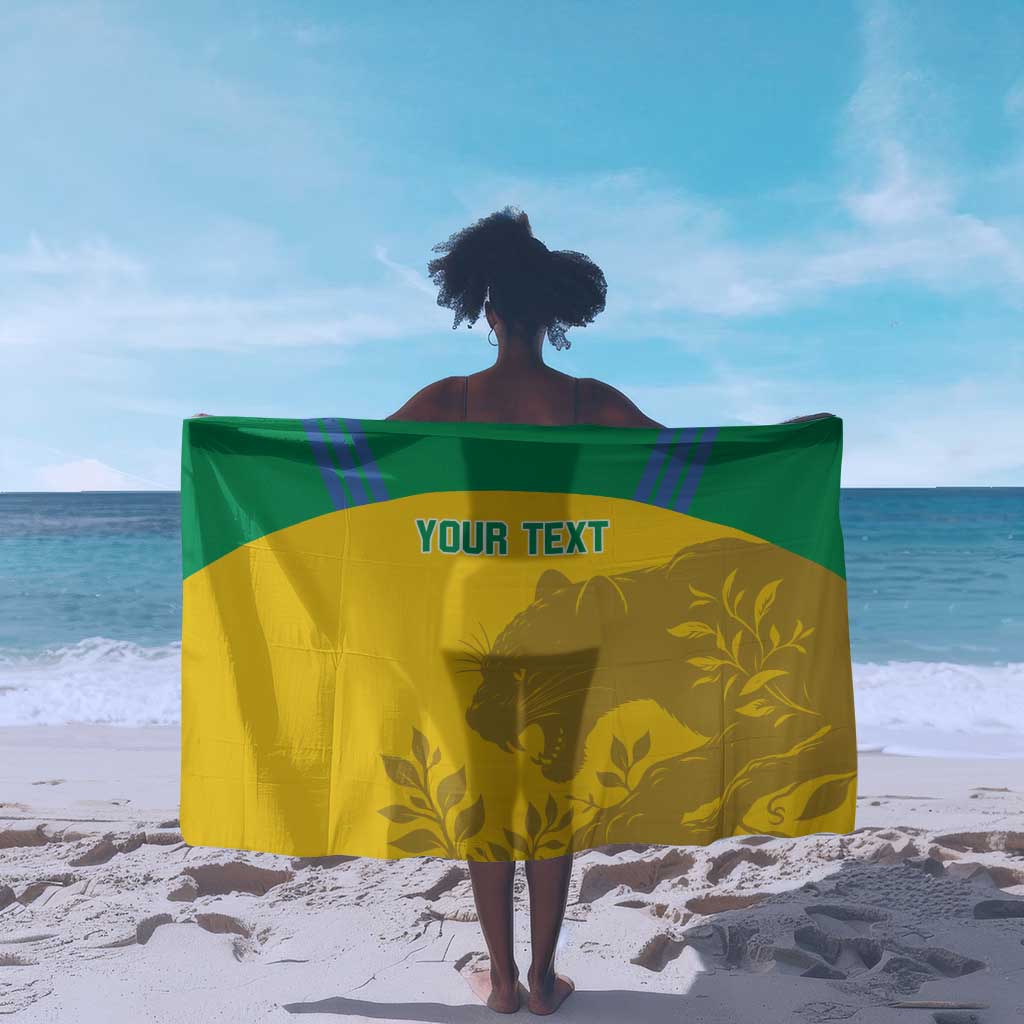 Personalized Gabon Football Sarong Allez Les Pantheres LT14
