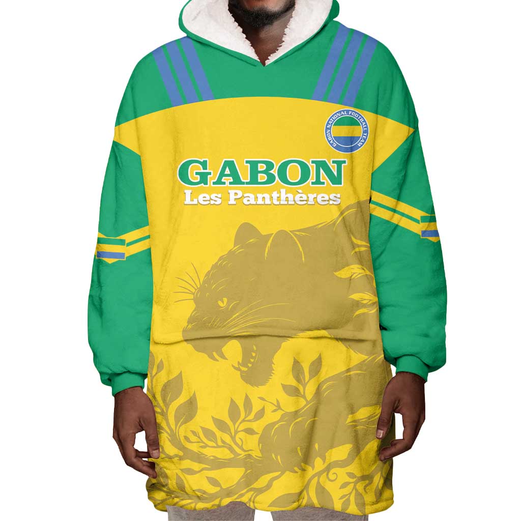 Personalized Gabon Football Wearable Blanket Hoodie Allez Les Pantheres LT14
