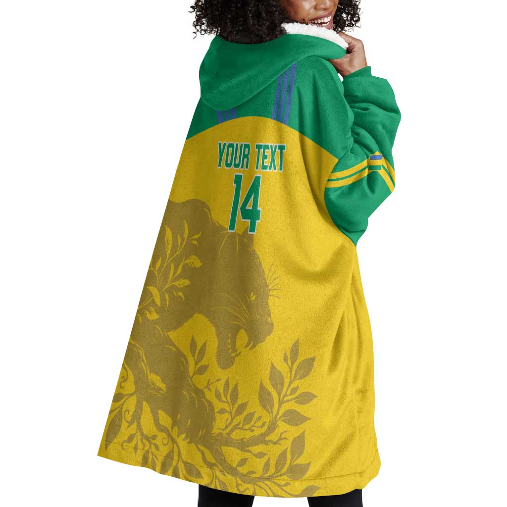 Personalized Gabon Football Wearable Blanket Hoodie Allez Les Pantheres LT14