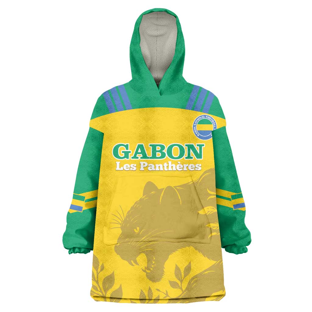 Personalized Gabon Football Wearable Blanket Hoodie Allez Les Pantheres LT14