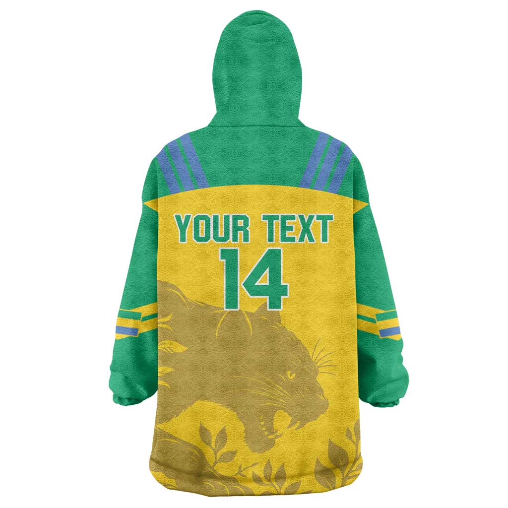 Personalized Gabon Football Wearable Blanket Hoodie Allez Les Pantheres LT14