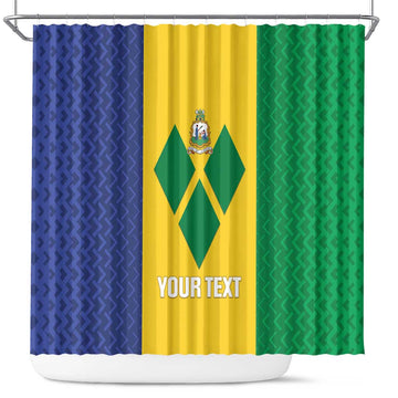 Custom Saint Vincent and the Grenadines Football Shower Curtain Go Champions Vincy Heat LT14