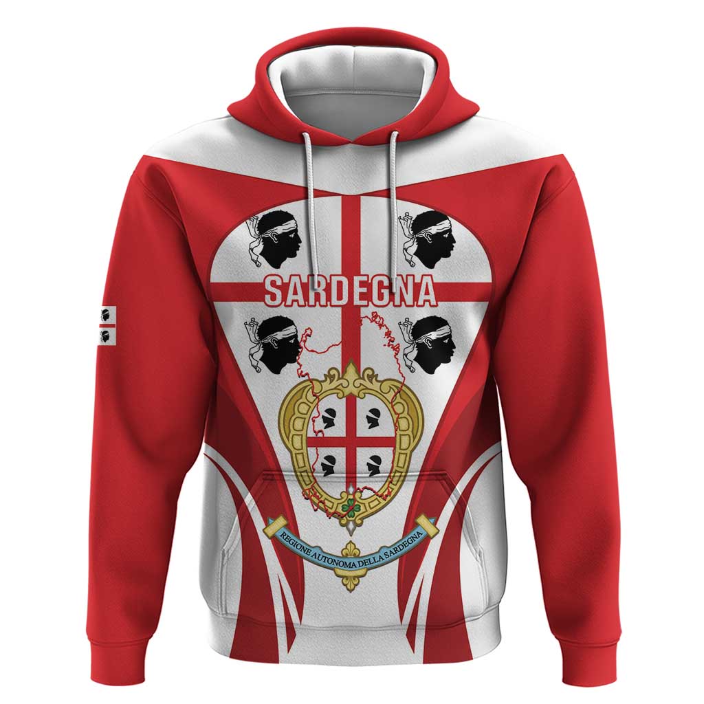 Personalised Sardinia Italy Hoodie Sardegna Quattro Mori Coat Of Arms LT14