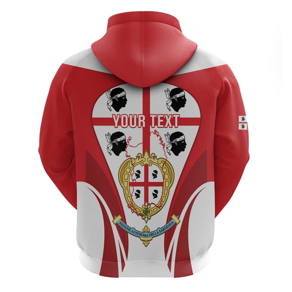 Personalised Sardinia Italy Hoodie Sardegna Quattro Mori Coat Of Arms LT14