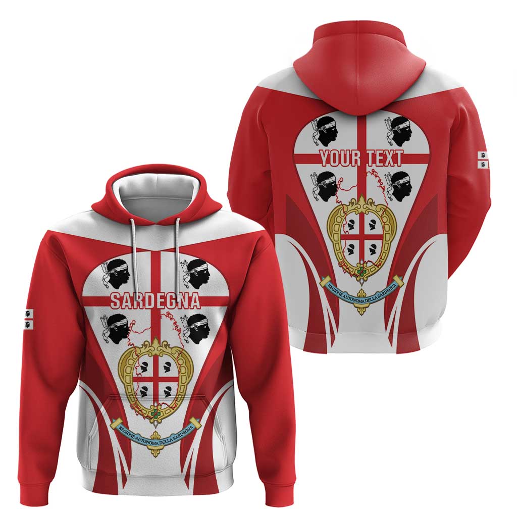 Personalised Sardinia Italy Hoodie Sardegna Quattro Mori Coat Of Arms LT14
