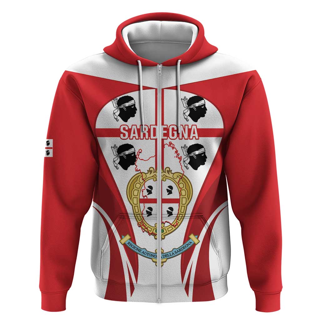 Personalised Sardinia Italy Hoodie Sardegna Quattro Mori Coat Of Arms LT14