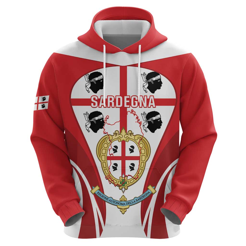 Personalised Sardinia Italy Hoodie Sardegna Quattro Mori Coat Of Arms LT14