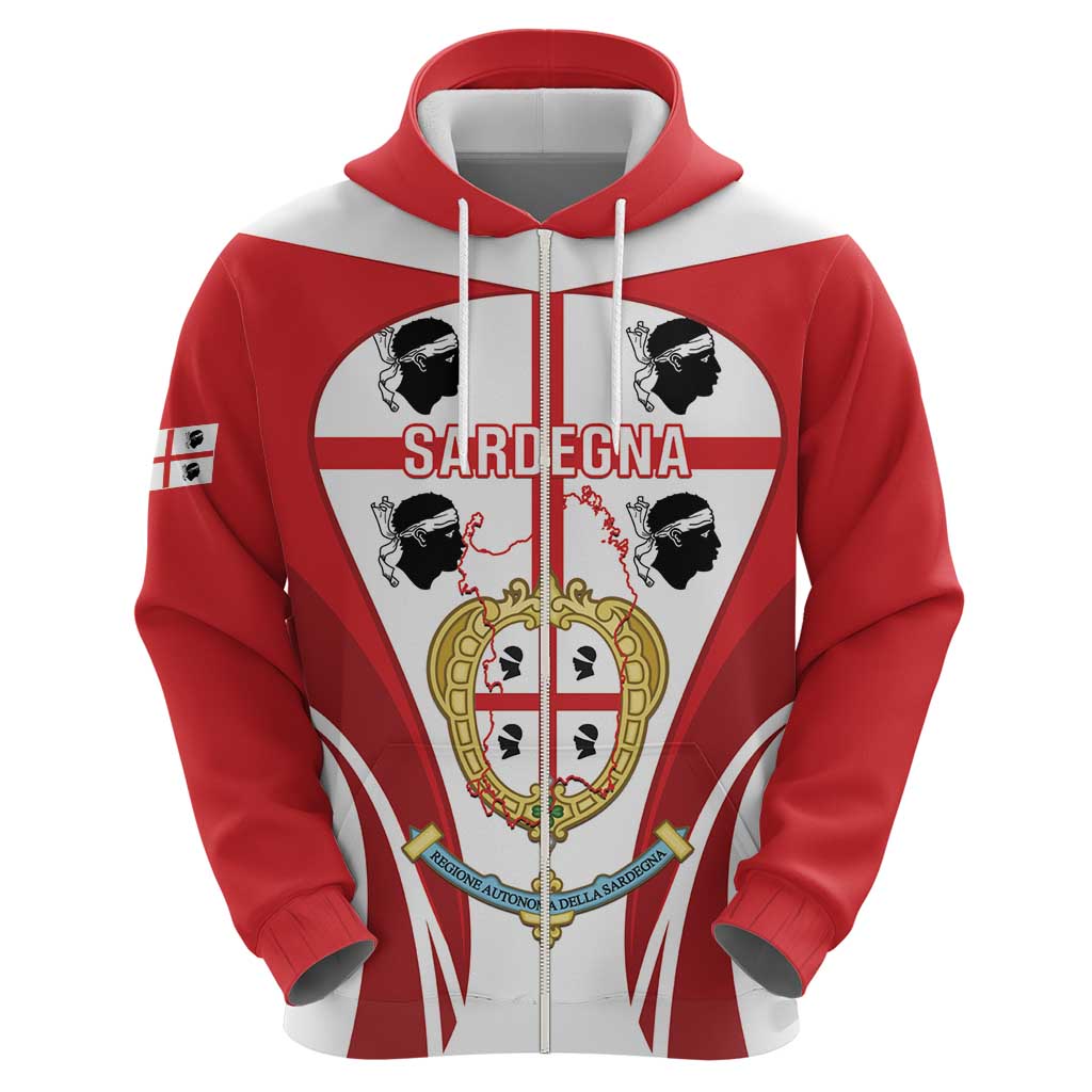 Personalised Sardinia Italy Hoodie Sardegna Quattro Mori Coat Of Arms LT14