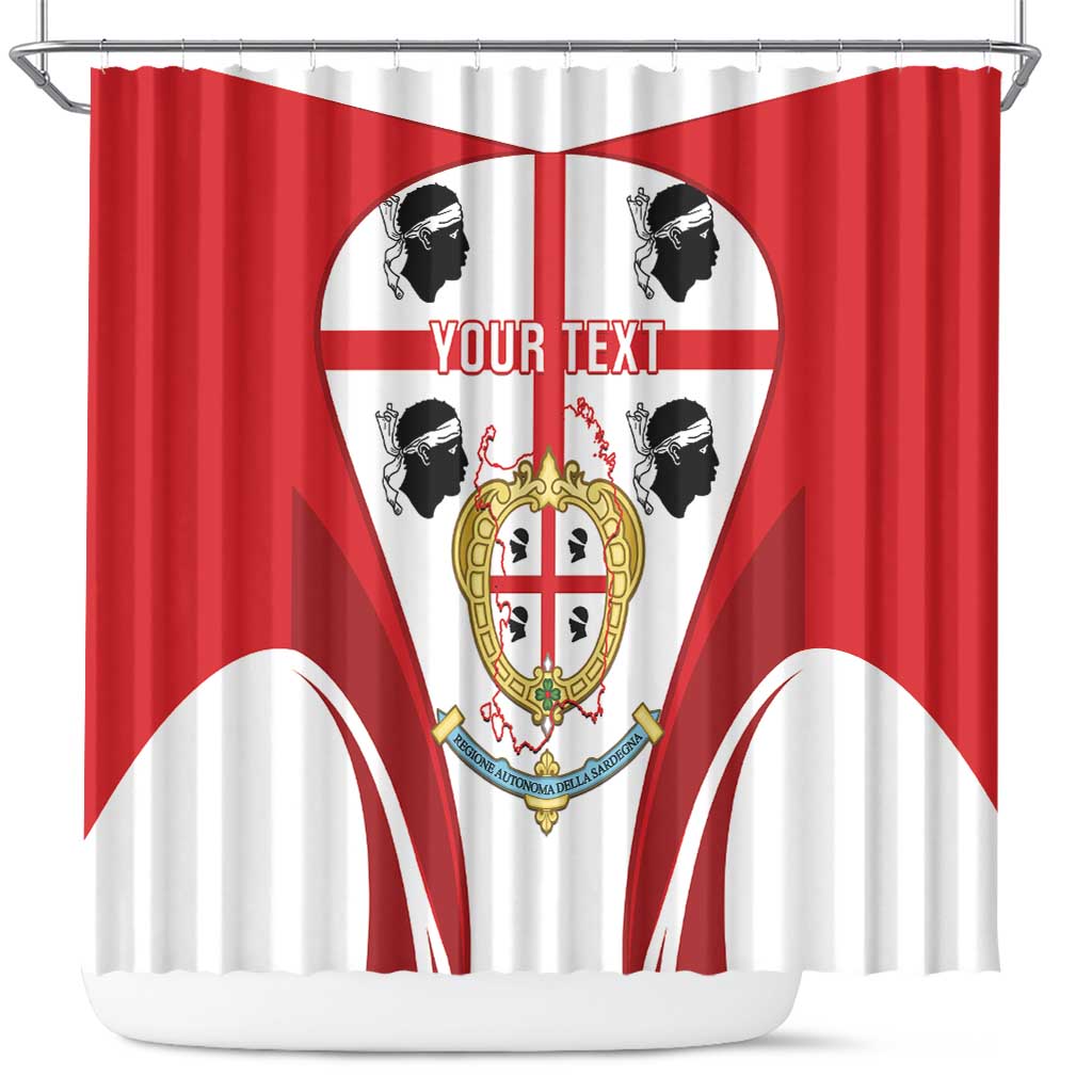Personalised Sardinia Italy Shower Curtain Sardegna Quattro Mori Coat Of Arms LT14