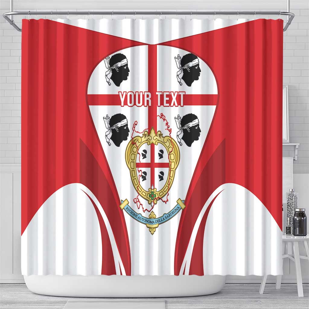 Personalised Sardinia Italy Shower Curtain Sardegna Quattro Mori Coat Of Arms LT14