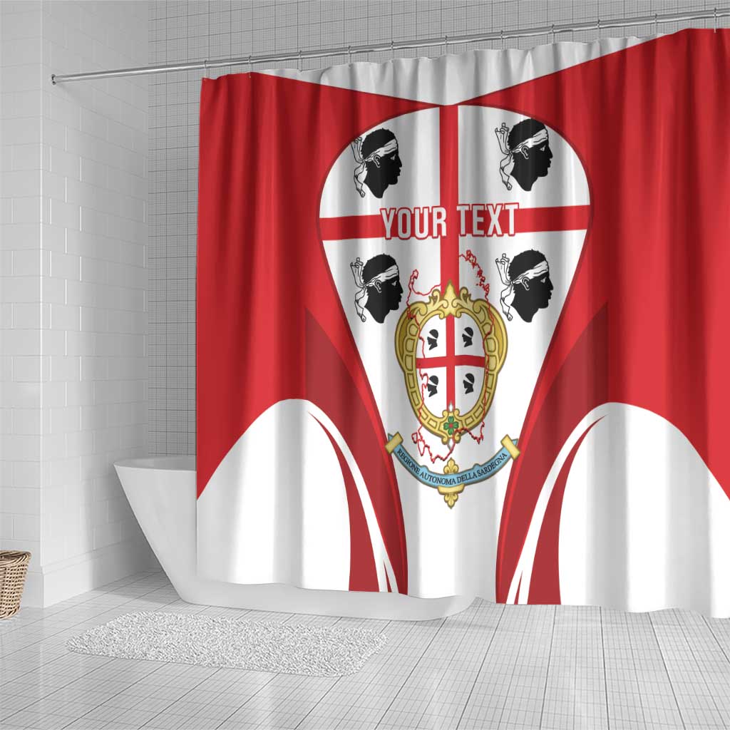 Personalised Sardinia Italy Shower Curtain Sardegna Quattro Mori Coat Of Arms LT14
