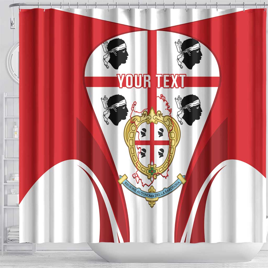 Personalised Sardinia Italy Shower Curtain Sardegna Quattro Mori Coat Of Arms LT14
