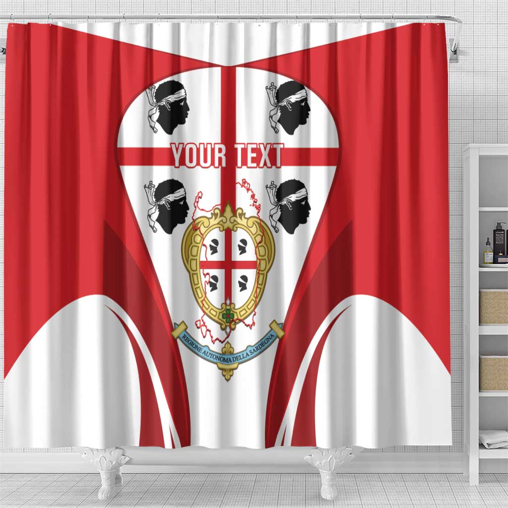 Personalised Sardinia Italy Shower Curtain Sardegna Quattro Mori Coat Of Arms LT14