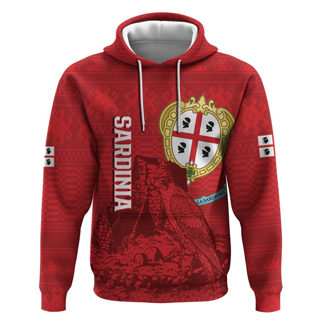 Personalised Sardinia Italy Hoodie Sardegna Nuraghe With Falcon LT14