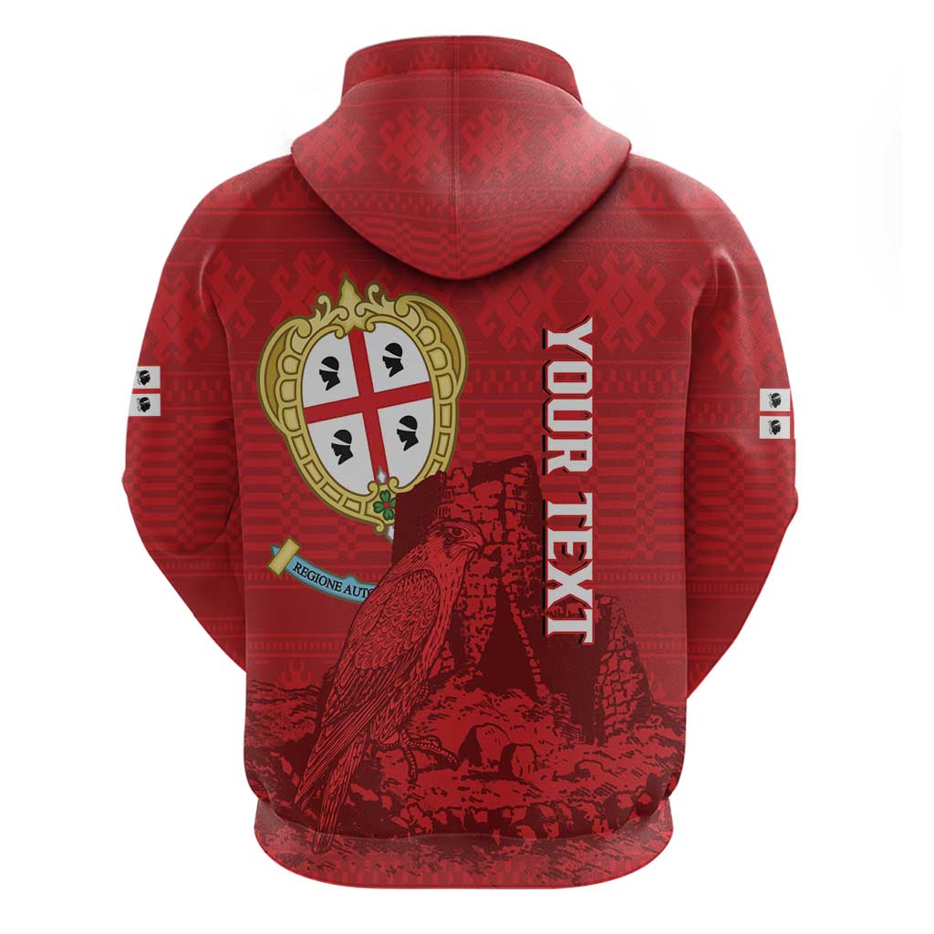 Personalised Sardinia Italy Hoodie Sardegna Nuraghe With Falcon LT14