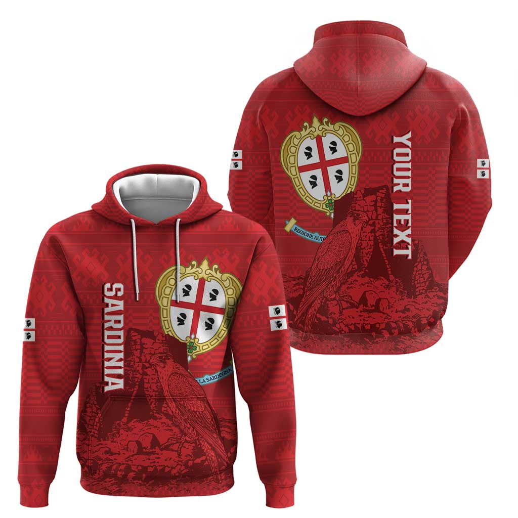 Personalised Sardinia Italy Hoodie Sardegna Nuraghe With Falcon LT14