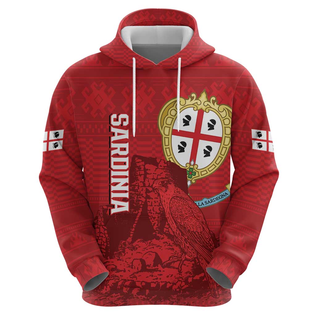 Personalised Sardinia Italy Hoodie Sardegna Nuraghe With Falcon LT14