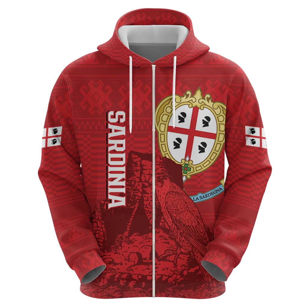 Personalised Sardinia Italy Hoodie Sardegna Nuraghe With Falcon LT14